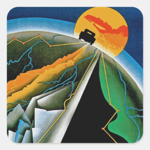 10th Automobile Rally de Monte Carlo Square Sticker