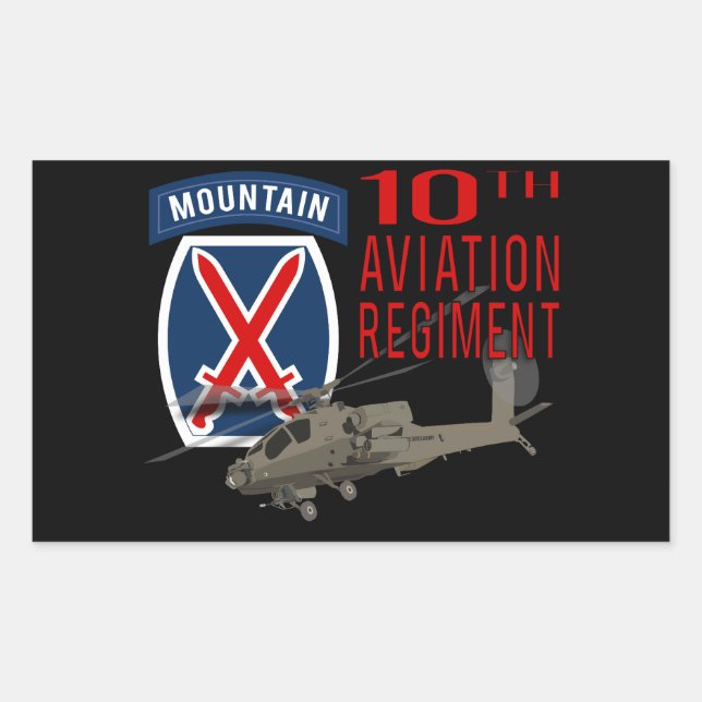 10th Aviation Regiment - Apache Rectangular Sticker (Front)