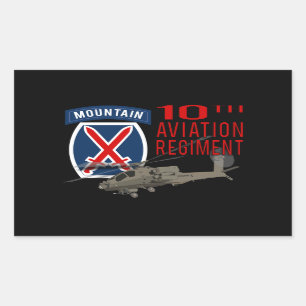 10th Aviation Regiment - Apache Rectangular Sticker