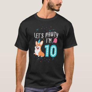 10th Bday Corgi Dog Tee 10 Years Old Corgi Dog