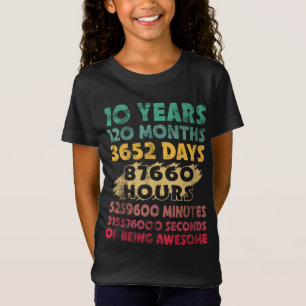 10th Birthday 10 Years Of Being Awesome T-Shirt
