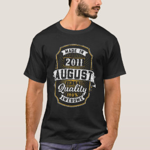 10Th Birthday 10 Years Old 2011 August Made Born V T-Shirt