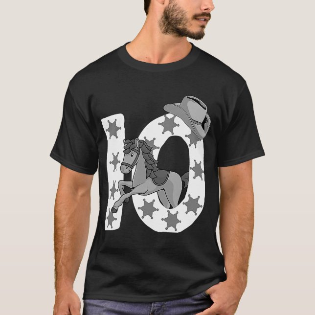 10th Birthday  10 Years Old Horse Cowgirl Girl Kid T-Shirt (Front)