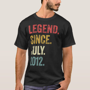 10th Birthday  10 Years Old Legend Since July 2012 T-Shirt