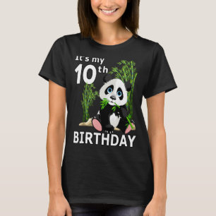 10th Birthday 10 Years Old Party Animal Panda 8 T-Shirt
