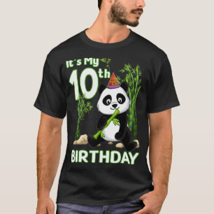 10th Birthday 10 Years Old Party Animal Panda Lov T-Shirt