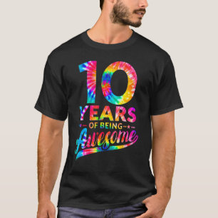 10th Birthday 10 Years Old Tie Dye Awesome Men Wom T-Shirt