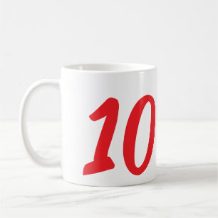 10th birthday add name date year red template  coffee mug