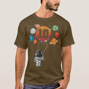 10th Birthday Astronaut Lover Planet 10 Years Old T-Shirt