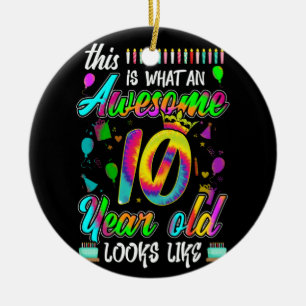 10th Birthday Awesome 10 Year Old Looks Like Ceramic Tree Decoration