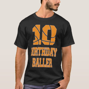 10th Birthday Baller Boy 10 Years Old Basketball T T-Shirt