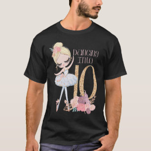 10th Birthday Ballerina Party Blonde Ballet Dancer T-Shirt