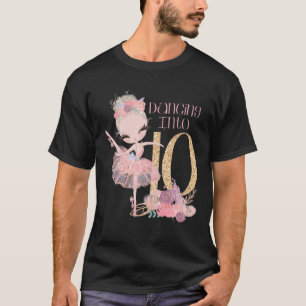 10Th Birthday Ballerina Party Blonde Dancer Ballet T-Shirt