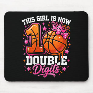10th Birthday Basball Girl Coquette Bow10 Year Old Mouse Mat