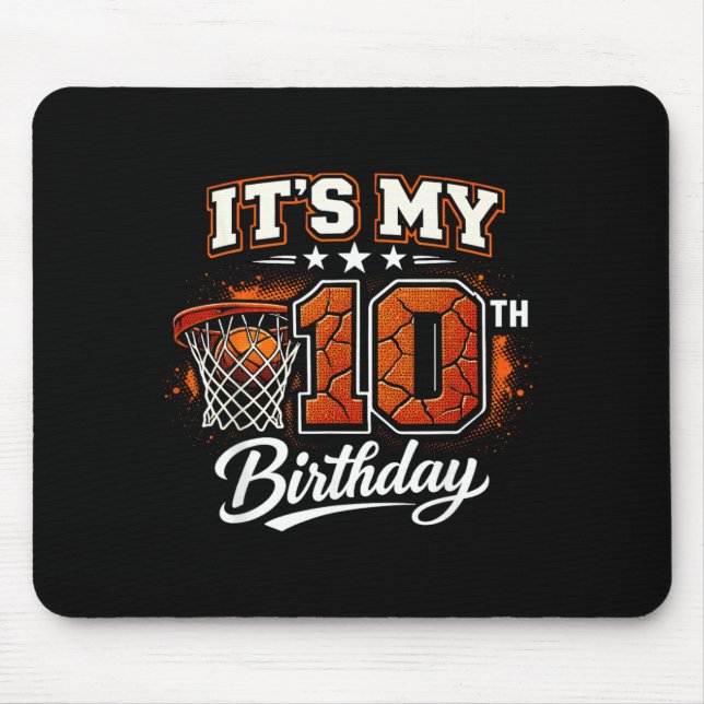 10th Birthday Basball Theme 10 Years Old Birthday Mouse Mat (Front)