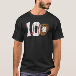 10th Birthday Baseball Big Number 10 Year Old Boy T-Shirt