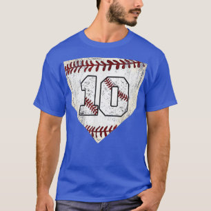10th Birthday Baseball Big Number Ten 10 Year Old T-Shirt