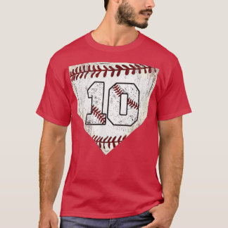 10th Birthday Baseball Big Number Ten 10 Year Old  T-Shirt