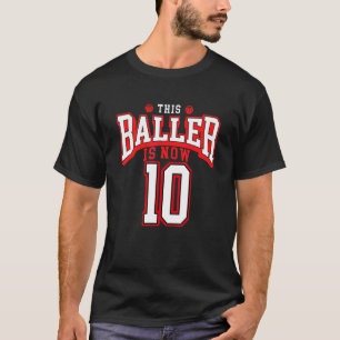 10th Birthday Basketball 10 Years Old Bday T-Shirt