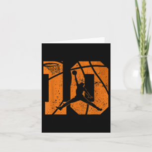 10th Birthday Basketball 10 Yr Bday Party 10yr Ten Card