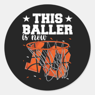 10th Birthday Basketball Boys Classic Round Sticker