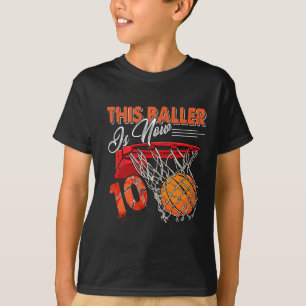 10th Birthday Basketball Fun 10 Years Old Kids Gi T-Shirt