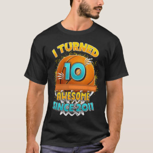 10th Birthday basketball I Turned 10 Year Old Gif T-Shirt