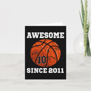 10th Birthday Basketball Lover Gift 10 Years Old V Card