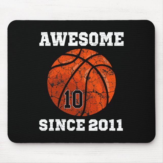10th Birthday Basketball Lover Gift 10 Years Old V Mouse Mat (Front)