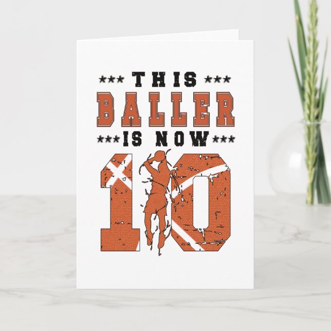 10th Birthday Basketball Player 10 Year Old Boy Card (Front)