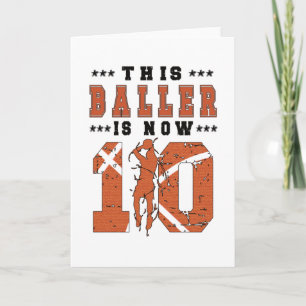 10th Birthday Basketball Player 10 Year Old Boy Card