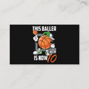 10th Birthday Basketball Player Funny 10 Years Old Business Card
