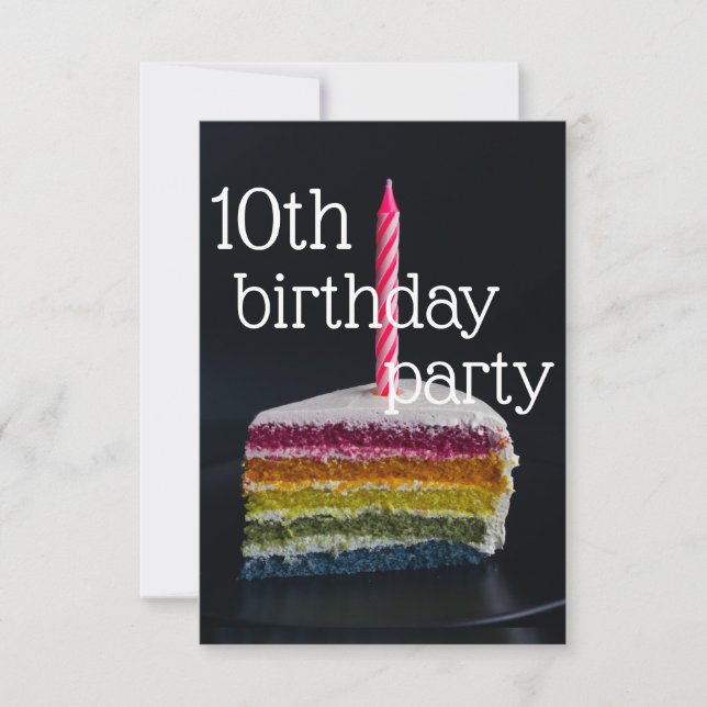 10th birthday, birthday, 10 years old, 10th, 10 ye invitation (Front)