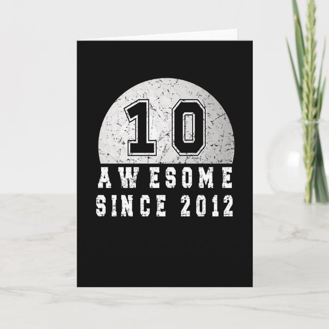 10th Birthday Born In 2012 Golfer Boy 10 Year Card (Front)