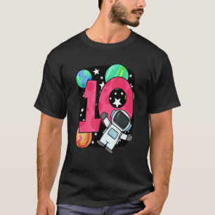 10th Birthday Boy 10 Years Astronaut Rocket Space T-Shirt
