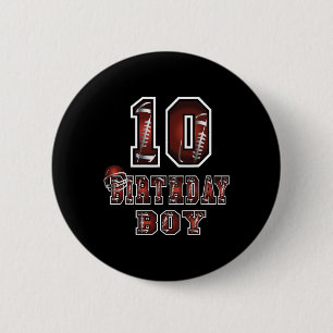 10th Birthday Boy 10 Years Old Football Lover Them 6 Cm Round Badge