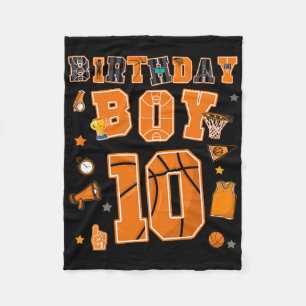 10th Birthday Boy 10 Yr Sketll Party Ten Years Old Fleece Blanket