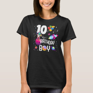 10th Birthday Boy Astronaut Space 10 Years Old Roc T-Shirt