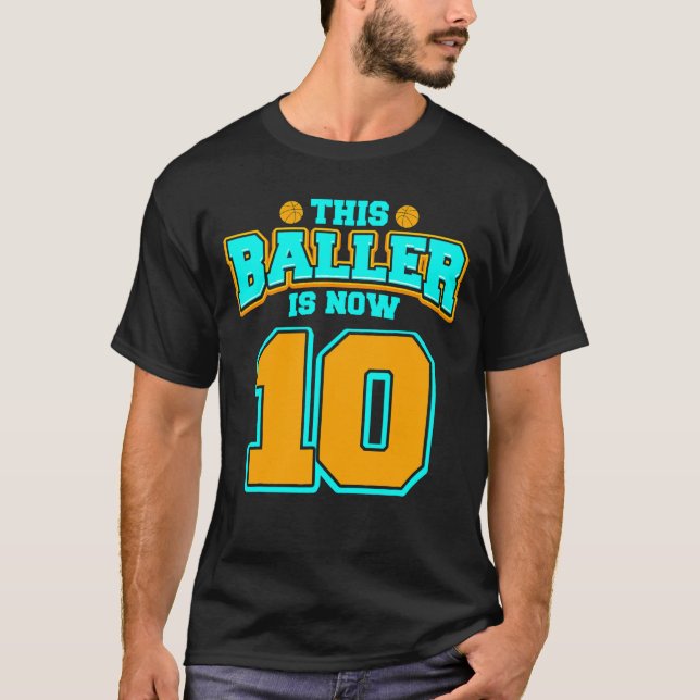 10th birthday   boy basketball 10 years old kid  T-Shirt (Front)