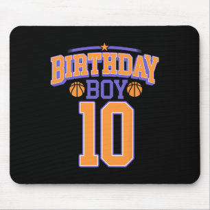 10th Birthday Boy Basketball Lover 10 Years Old Bd Mouse Mat