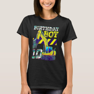 10th Birthday Boy Construction Truck 10 Years Old T-Shirt