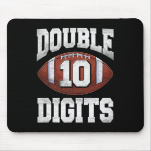 10th Birthday Boy Double Digits 10 Year Old Footba Mouse Mat