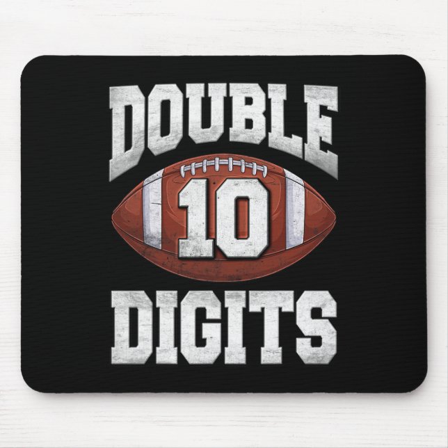 10th Birthday Boy Double Digits 10 Year Old Footba Mouse Mat (Front)
