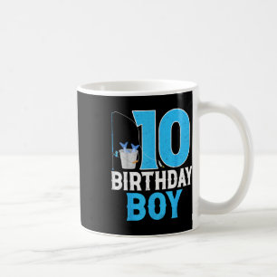10th Birthday Boy Fishermen Fishing Lover 10 Years Coffee Mug