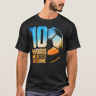 10Th Birthday Boy Girl Soccer Player Football 10 T-Shirt