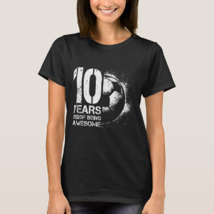 10th Birthday Boy Girl Soccer Player Football 10 Y T-Shirt