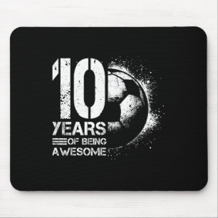 10th Birthday Boy Girl Soccer Player Footll 10 Yea Mouse Mat