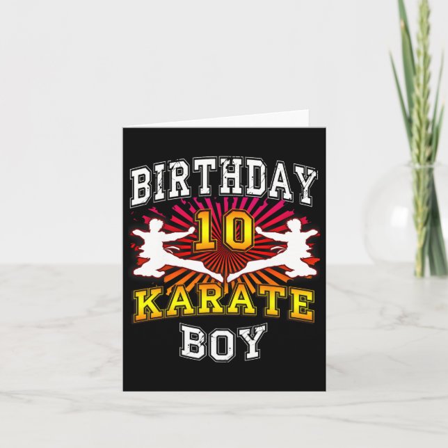 10th Birthday Boy - Karate 10 Year Old Children's  Card (Front)