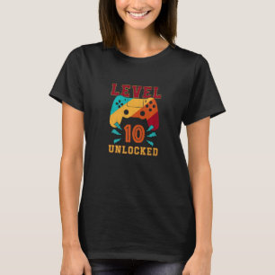 10th Birthday Boy Kid Level 10 Unlocked Video Gam T-Shirt