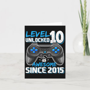 10th Birthday Boy Level 10 Gamer 10 Year Video Gam Card
